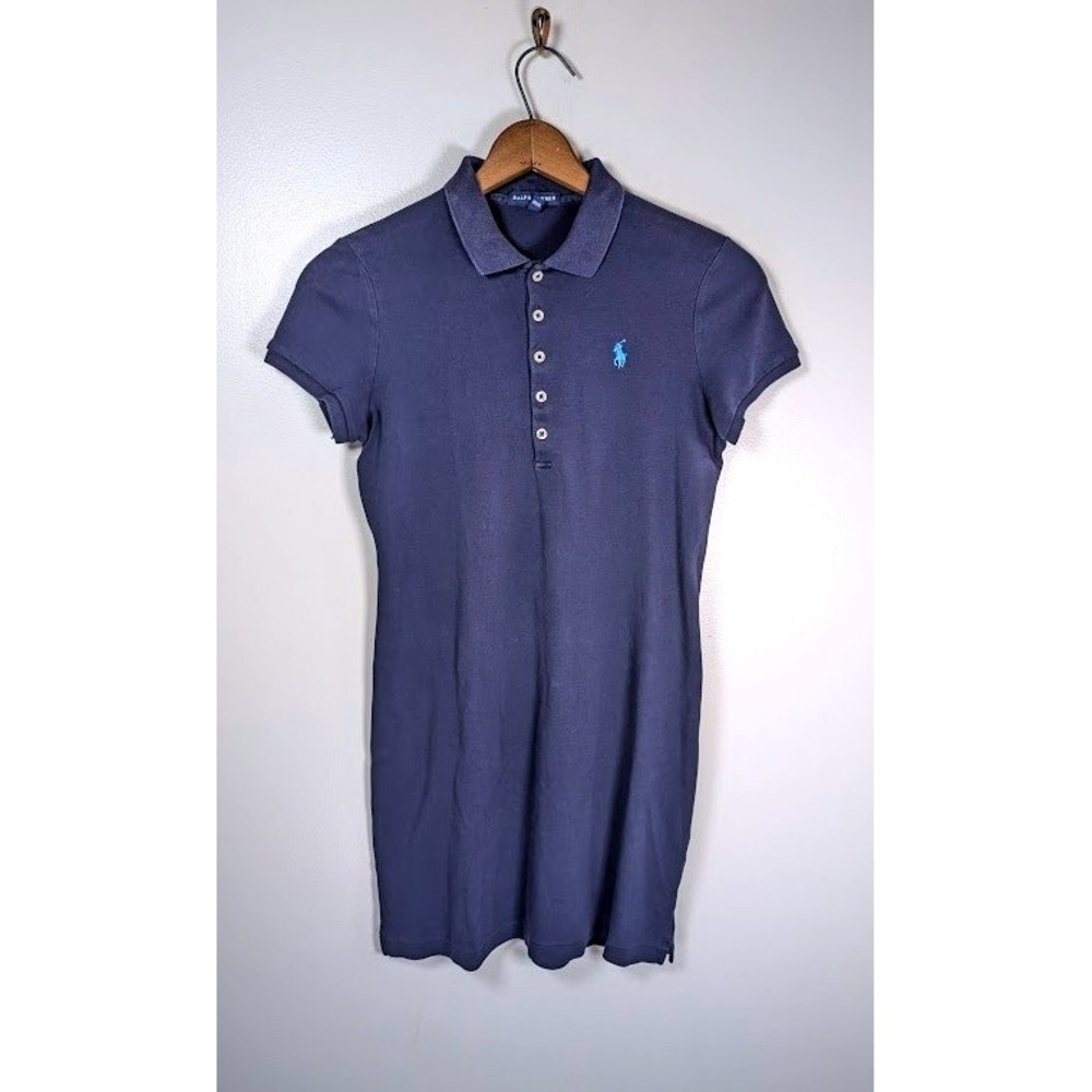 Vintage Ralph Lauren Pique Polo Mini Dress Size Medium Preppy Golf Sporty Travel